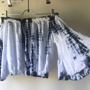 Boho Off-the-Shoulder Girl’s Tie Dye Top